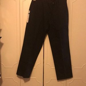 Men’s Black relaxed fit flat front pants